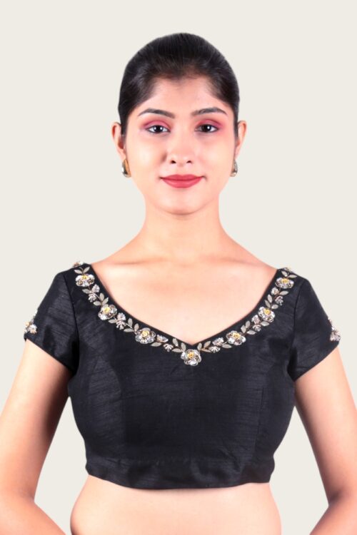 Hand Embroidery Sweetheart Neck Blouse