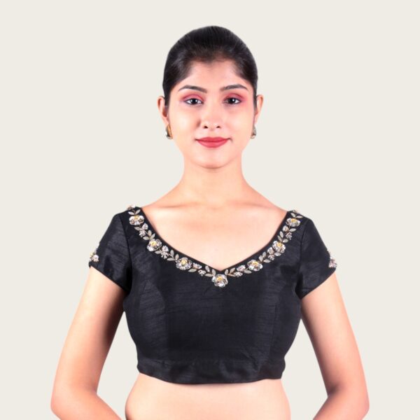 Hand Embroidery Sweetheart Neck Blouse