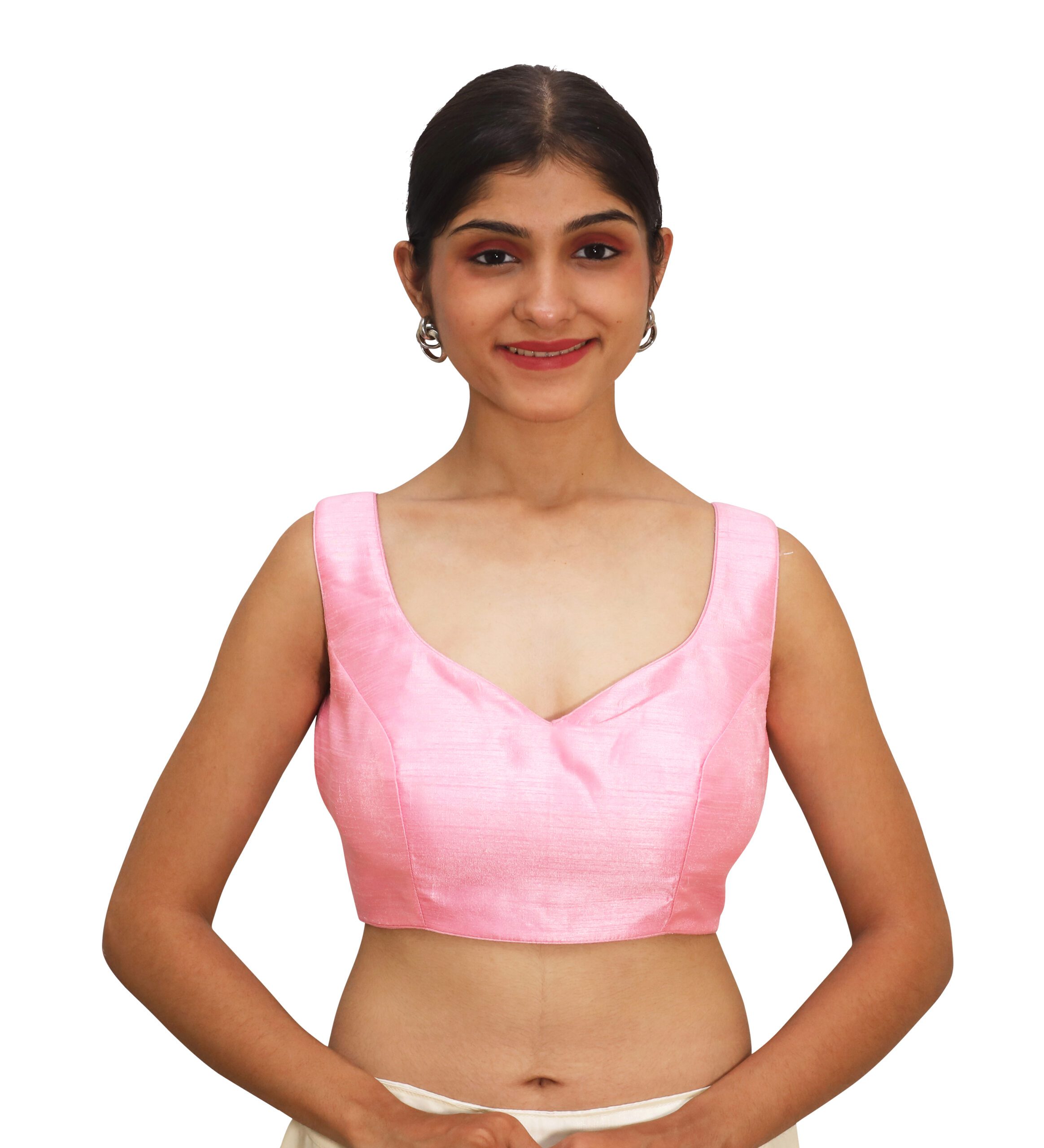 6-scaled-1.jpg Chic Pink Sleeveless Sweetheart Blouse - Image 1