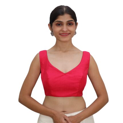 Stunning Red Sleeveless Sweetheart Blouse